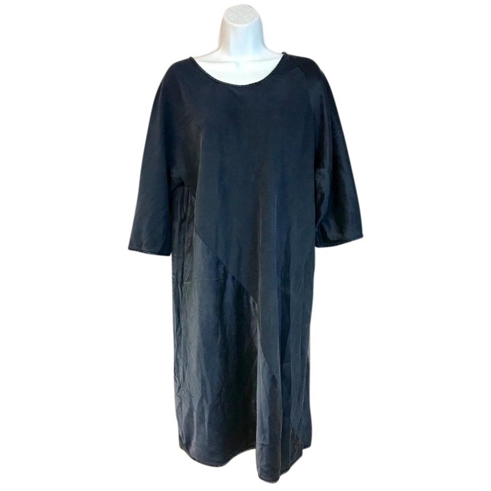 SHAMASK NAVY SILK SHIFT DRESS 2